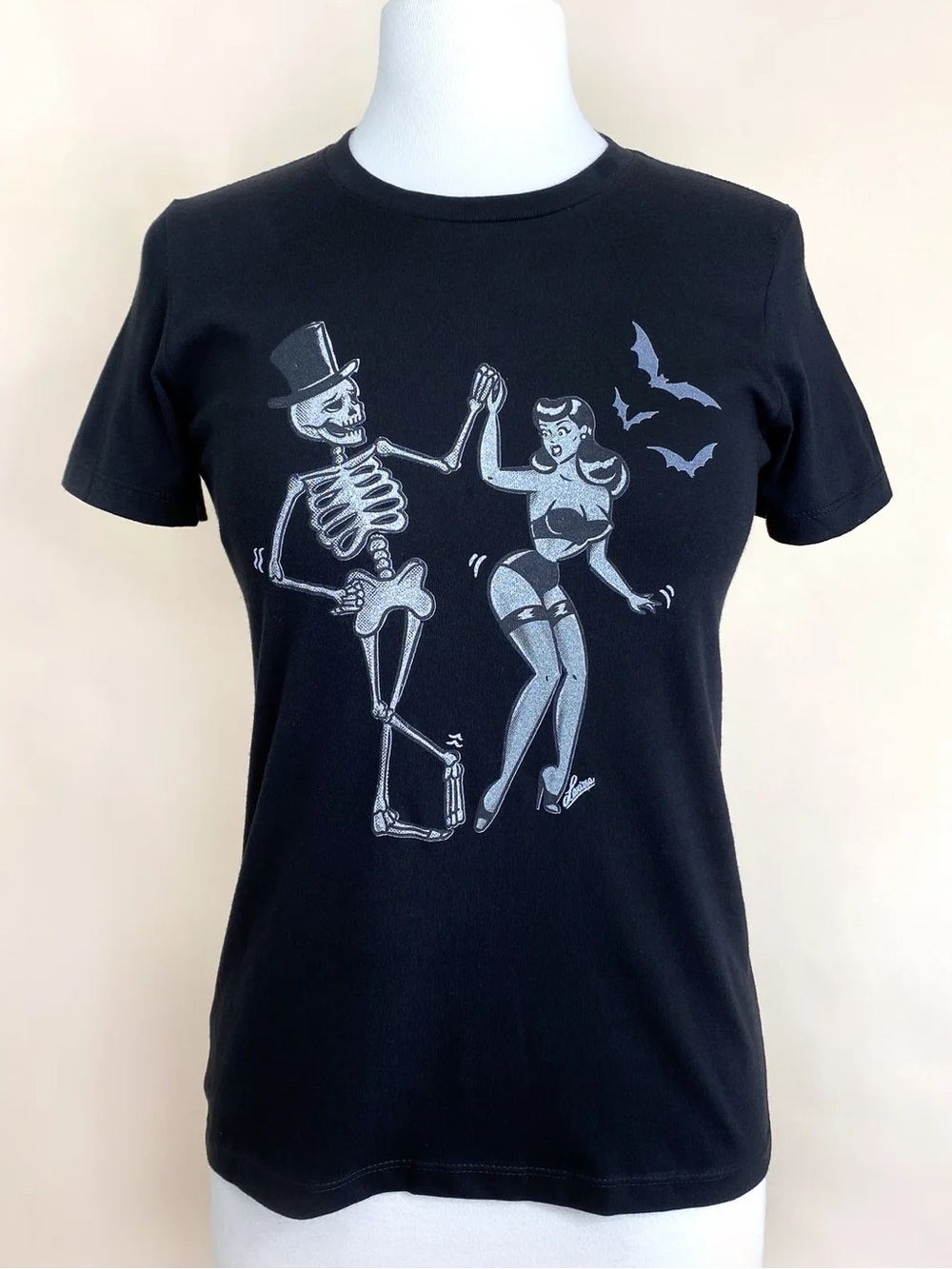 Mischief Made Shake Your Bones Fitted Tee Black T-shirt M